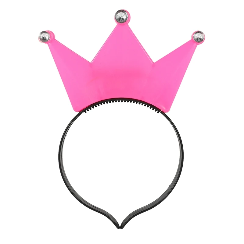 

1Pcs LED Flashing Diadem Crown Hair Band Christmas Birthday Party Prince Princess King Decoration Pink