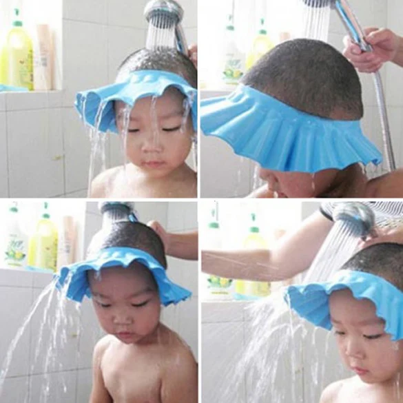 

Adjustable Baby Shampoo Bath Shower Cap Hat Wash Hair Shield for Kids Children