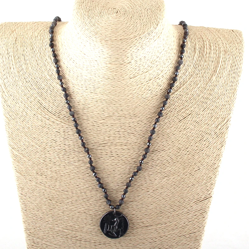 Модные богемные этнические ювелирные изделия 4 мм натуральные камни длинное