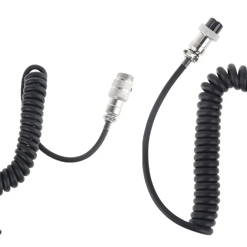 

8Pin Coiled Extension Microphone Cord 8Core Aviation Male Plug to 8Core Aviation Female Plug