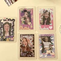 minkys new arrival 20pcslot kpop photocards laser transparent card film protector idol photo sleeves school stationery