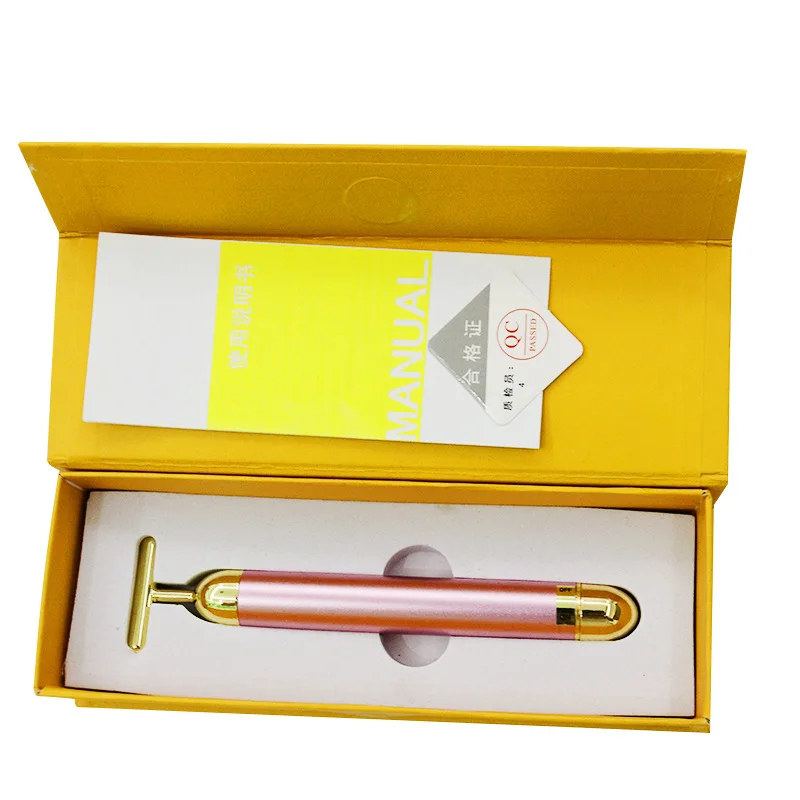

Facial Massage Tools 24K Gold Negative Ion Vibration Rod Gold Bar Massager Facial Lift Massage Stick Massage Tool Health Care