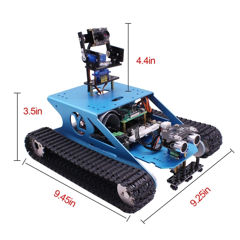 

Smart Tank Robotic Kit WiFi Wireless Video Programming Electronic Toy DIY Robot Kit for Raspberry 4B/3B+(Without for Raspberry P