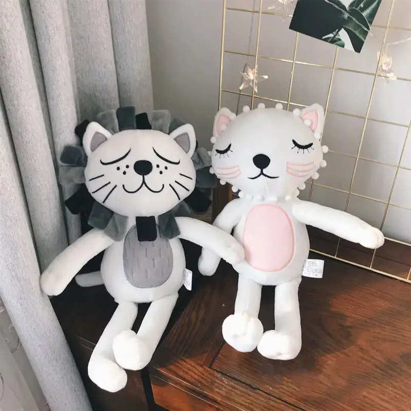 Ins/Популярные мягкие игрушки с изображением Льва и кота для детей плюшевая мягкая