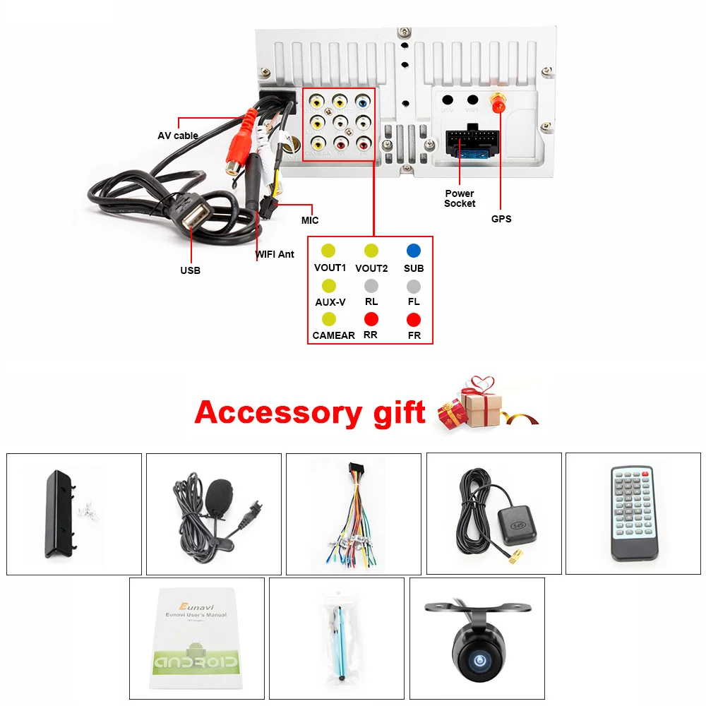 Автомагнитола Eunavi TDA7851 универсальная мультимедийный плеер на Android с 7