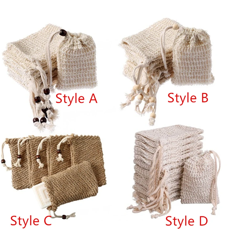 

200Pcs Natural Soap Bag Soap Foam Net Storage Drawstring Holder Exfoliating Bag Bath Toilet Supplies