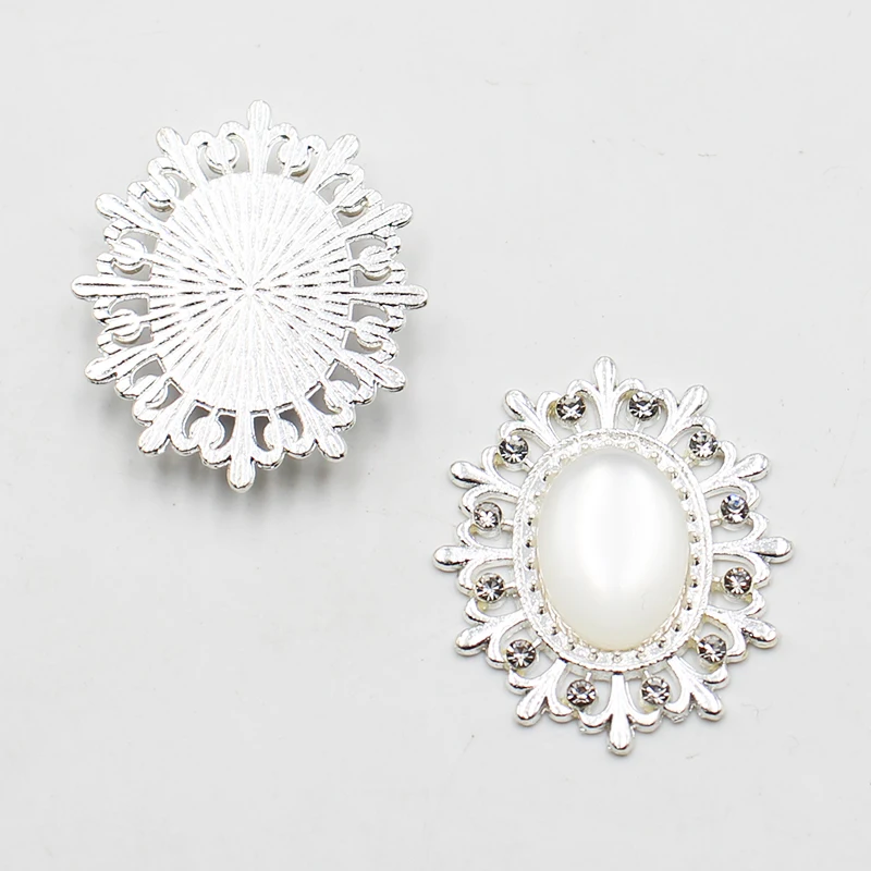 Модные блестящие стразы кошачий глаз из Овального сплава 10 шт./партия 24*28 мм