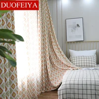 modern simple european curtain polyester cotton printed curtain screen for livingroom bedroom