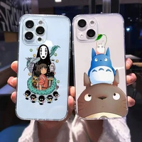 japan anime chihiro spirited away phone case for iphone 13 12 11 8 7 plus mini x xs xr pro max transparent soft