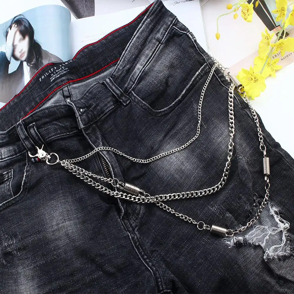 Хип-хоп металлическая цепочка на джинсы модная мужская мода панк хип-хоп ремень