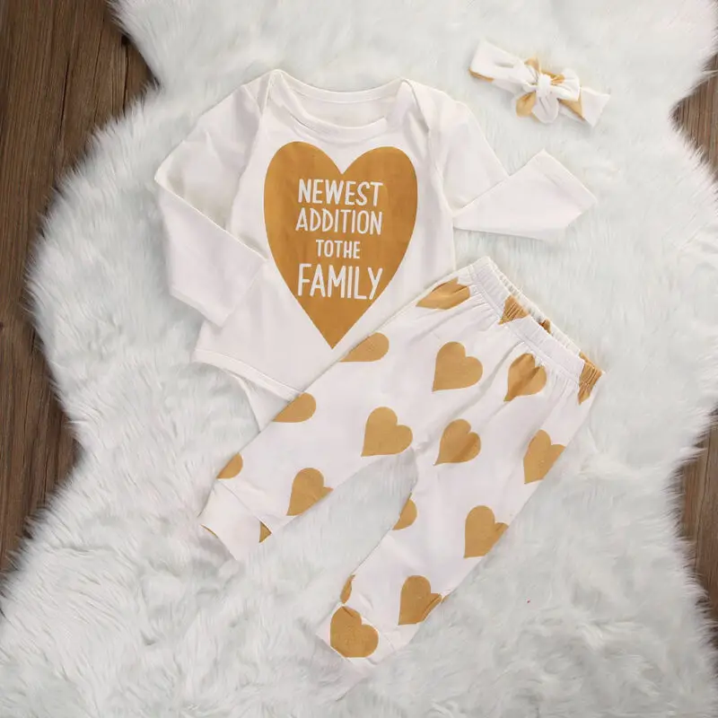 Новый брендовый комплект для малышей из 3 предметов комбинезон с длинными