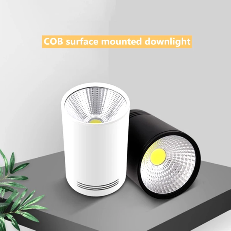 

High quality Surface Mounted Dimmable Downlights 5 7W 9W 12W 15W18W LED Ceiling lamp COB Ceiling Spot lights ac85-265V LED light