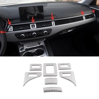 for audi a4 b9 2016 to 2019 abs silver carbon fibre car middle air outlet switch decoration cover trim panel sequins accessories