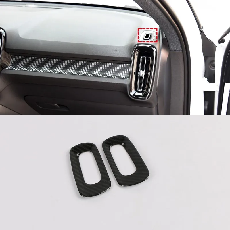 Upper Carbon Fiber Для Volvo XC40 ABS автомобильный Стайлинг интерьер верхняя боковая консоль приборная панель навигация вентиляционное отверстие выход крышка планки - Название цвета: Upper Carbon Fiber