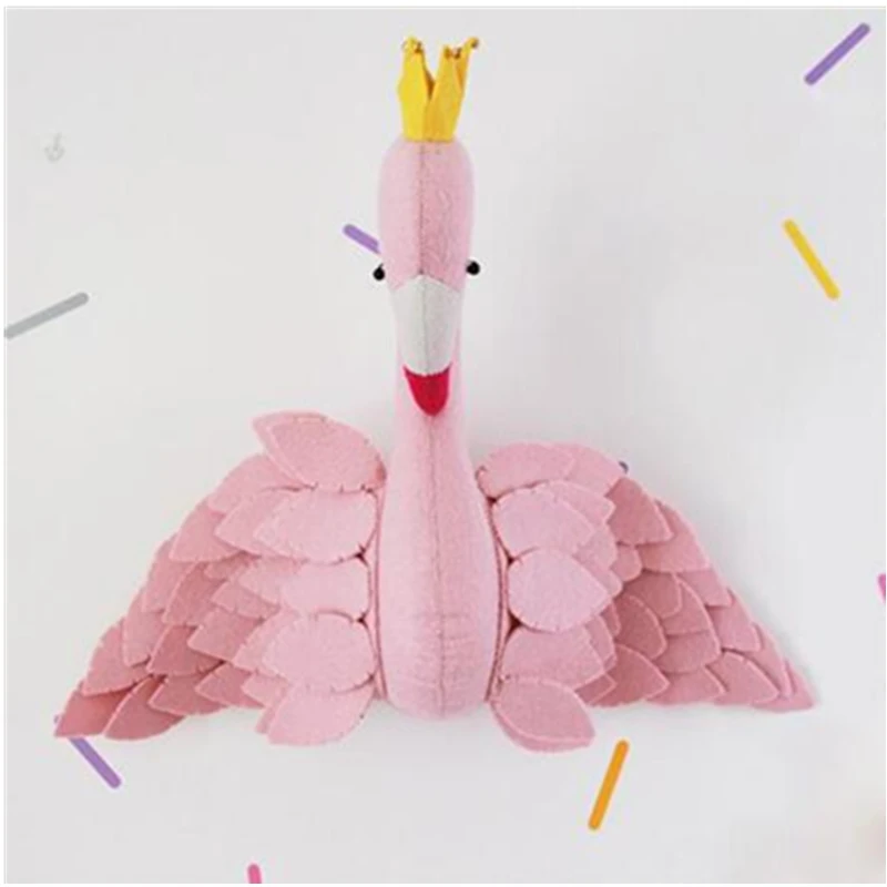 3D голова животного игрушка настенный лебедь украшение на стену мягкая кукла
