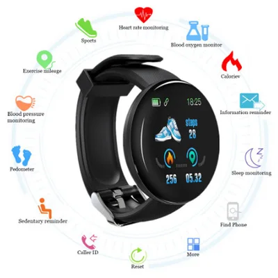 

D18 Smart Watch Heart Rate Watch Smart Wristband Sport Blood Pressure Smartwatch Smart Band Waterproof Smartwatch Android Y68