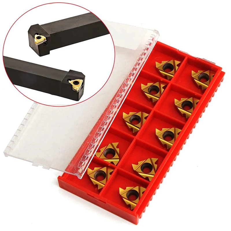 

High Quality 10 Pcs/set Insert Carbide Insert For Thread Turning Tool Boring Bar Set Tools Tool Parts