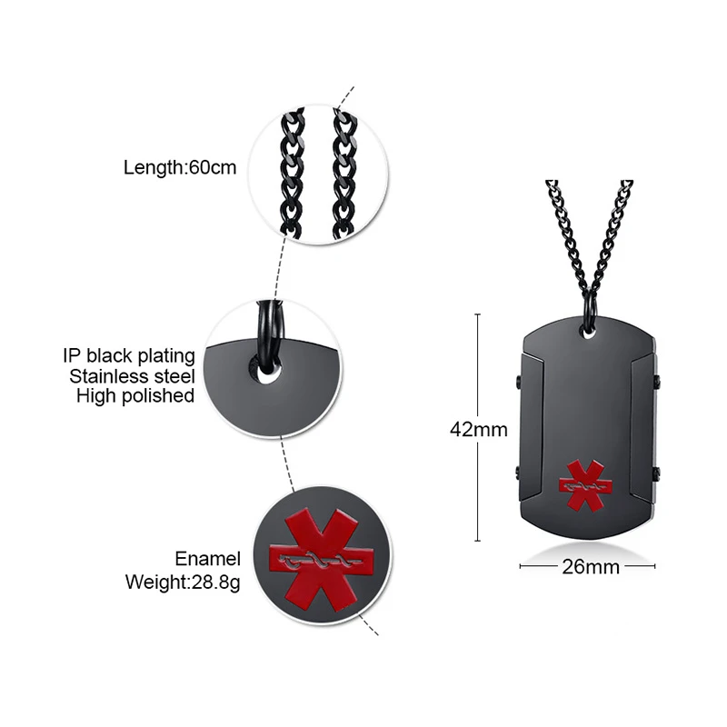 Ожерелье мужское из нержавеющей стали с гравировкой | Украшения и аксессуары