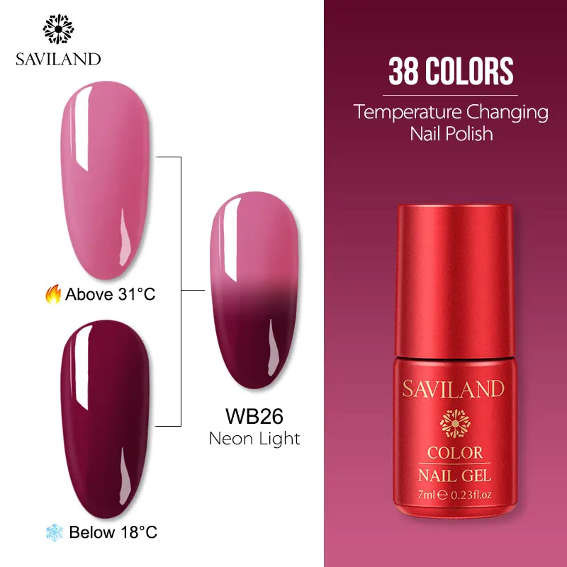 7ml WB26 SAVILAND температурный меняющий Цвет Гель-лак UV Vernis полуперманентный Блеск Гель-лак верхнее покрытие Гибридный лак для ногтей - Цвет: 7ml WB26