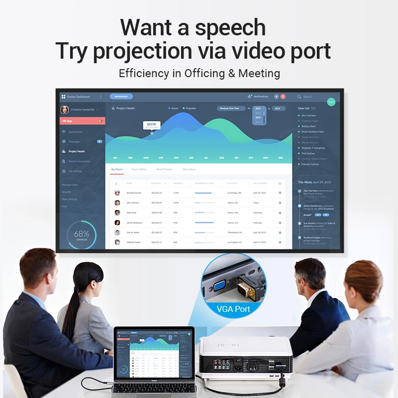 USB-концентратор Vention usb-хаб универсальное устройство типа C на USB 3 0 VGA HDMI RJ45 SD/TF для