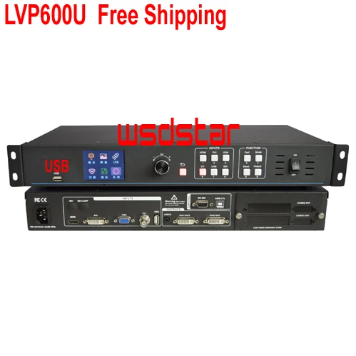Светодиодный видеопроцессор LVP600U USB (поддержка JPG mp4) вход USB/HDMI/DVI/VGA/CVBS поддержка P1.2