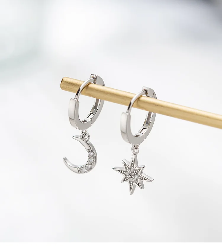 Ramos nova модная Классическая Геометрическая женская подвеска brincos assimetricos de estrela e lua