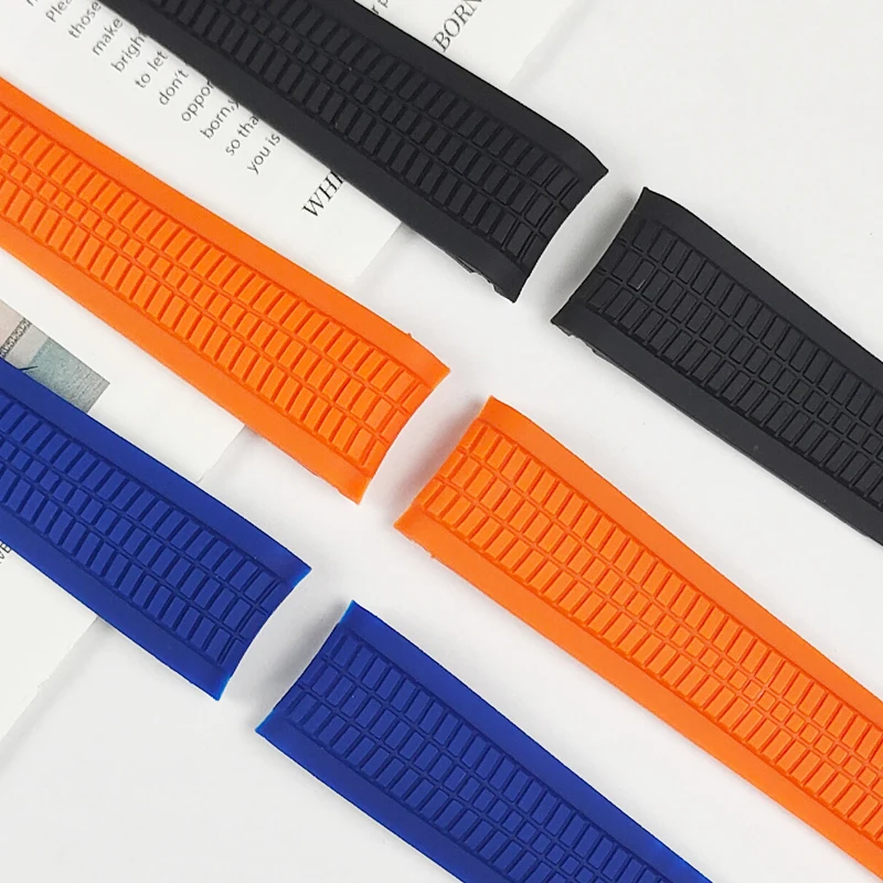 21mm High Quality Soft Silicone Rubber Watchband for Patek Strap for Aquanaut Philippe Belt Watch Band Black Blue Orange Band