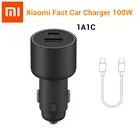 Автомобильное зарядное устройство Xiaomi Mi, 100 Вт, макс. 1A1C, быстрая зарядка, два usb-порта, умное устройство, полностью совместимое с дисплеем световых эффектов