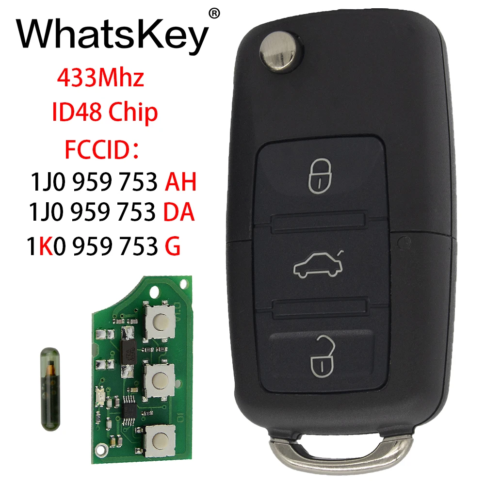 Пульт дистанционного управления WhatsKey для VW 1J0959753AH 1KO959753G 1J0959753DA Volkswagen Beetle Bora Passat B5