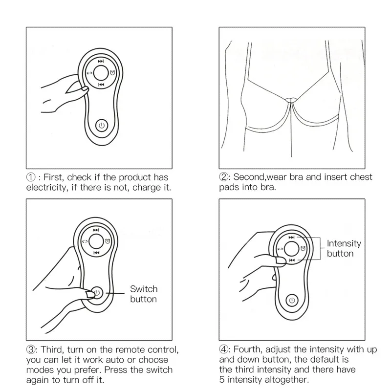 

Rechargeable Breasts Enlarge Pump Massager with Auto-off Function Bust Lift Enhancer Effective Enhancer Bra Increase Big Bust