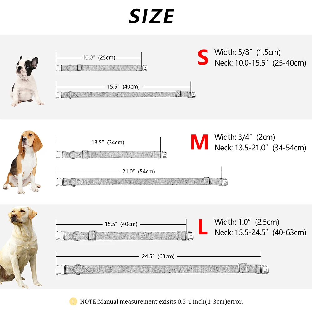 

High Quality Personalized Dog Collar Adjustable Customized Pet Collar for Small Medium Large Dogs Free Engraved Dog Supplies