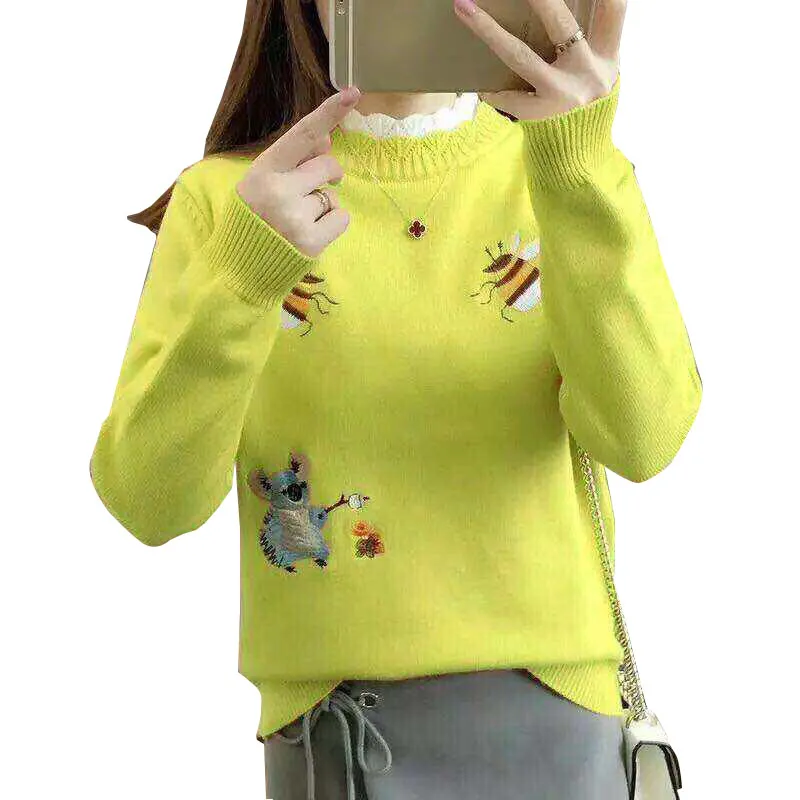 Осенне-зимний женский пуловер с коротким высоким воротником свитер корейский