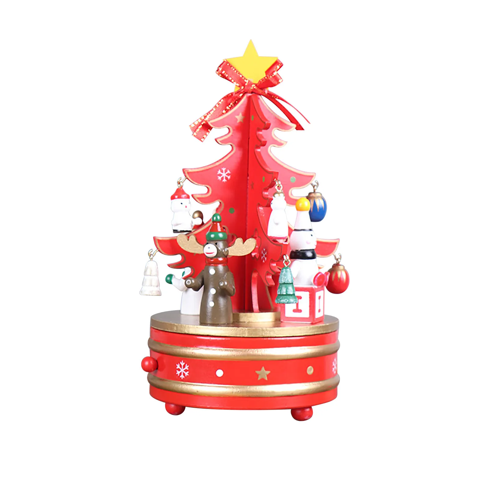 

Christmas Decorations Christmas High-end Wooden Rotating Music Box Music Box