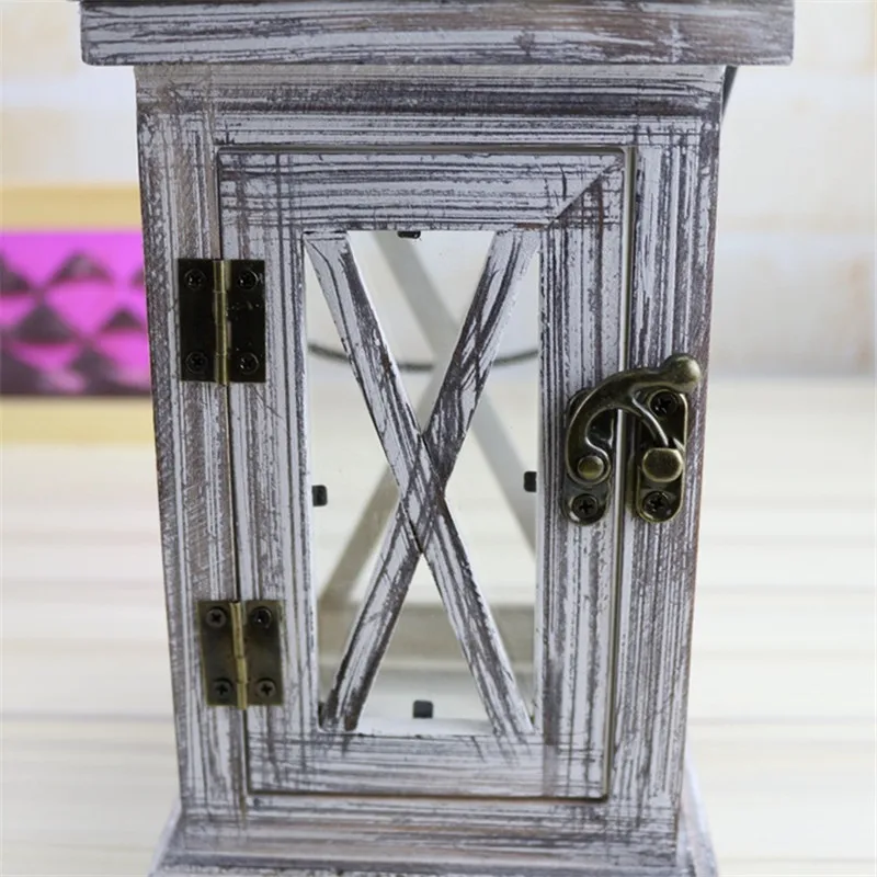 

New Retro Wooden Wind Lamp Candle Holder Creative European Style Home Decoration Vertical Hanging Wind Lamp Candle Holder Metal