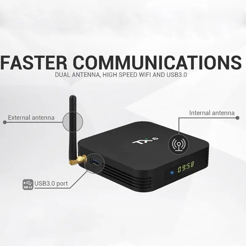 ТВ приставка TX6 Allwinner H6 на Android 9 0 четырехъядерный процессор 2 ГБ + 16 4 ГГц RJ45 Ethernet