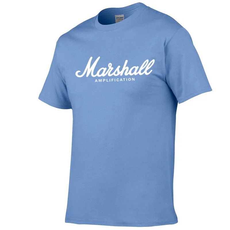 Летняя брендовая футболка Marshall из 100% хлопка Мужская с короткими рукавами модная