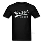 100% хлопковая Мужская футболка пенсионеров с тех пор, как 2019 в отставку идея подарка футболка смешно сказать футболка на День отца топы, черные футболки, в винтажном стиле