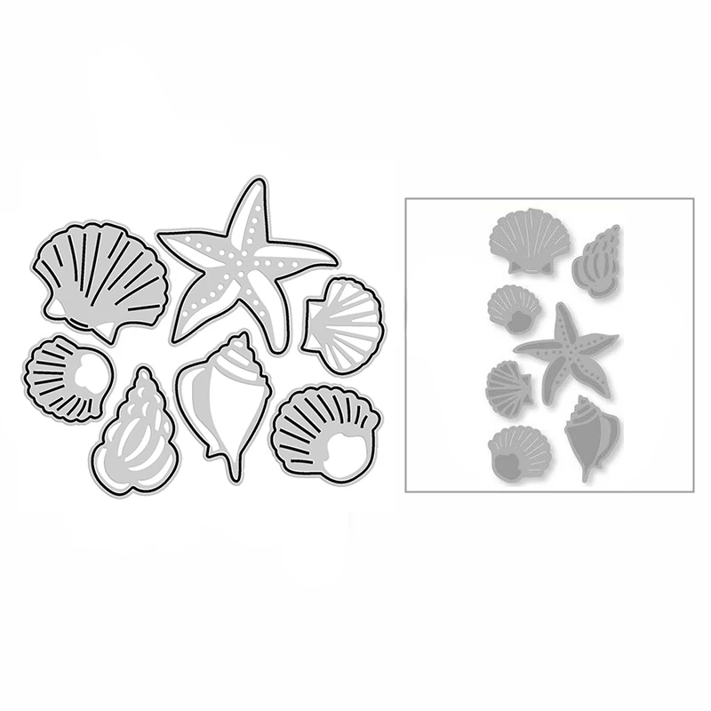 

New 2021 Starfish Scallop DIY Craft Metal Cutting Dies for Scrapbooking and Card Making Shells Decor Embossing Mold No Stamps
