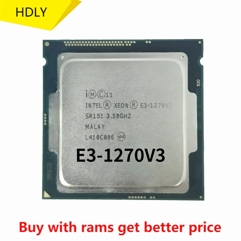 

Intel Xeon E3-1270 v3 E3 1270 v3 E3 1270v3 3.5 GHz Quad-Core Eight-Thread CPU Processor L2=1M L3=8M 80W LGA 1150