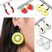 wybu fruit earrings for women strawberry drop earrings fruit series dangle earring jewelry bijoux
