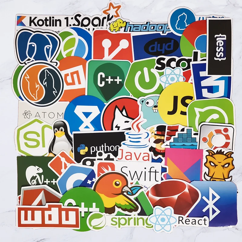 50 шт. интернет Java стикер Geek программатор Php Docker Html Bitcoin Cloud C + язык программирования