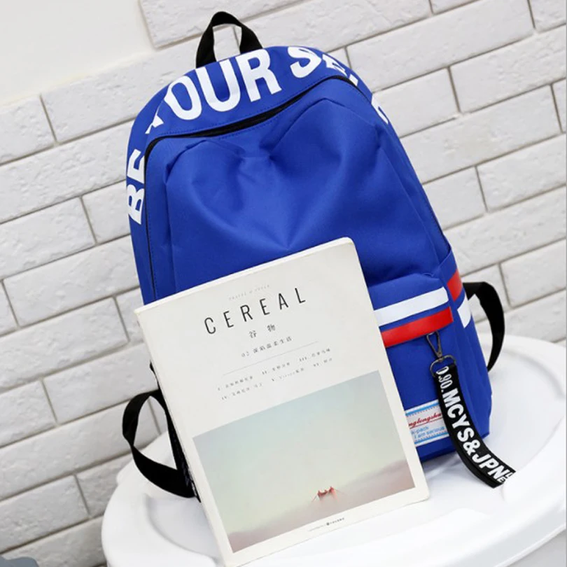 Женский рюкзак в полоску водонепроницаемый нейлоновый розовый дорожный