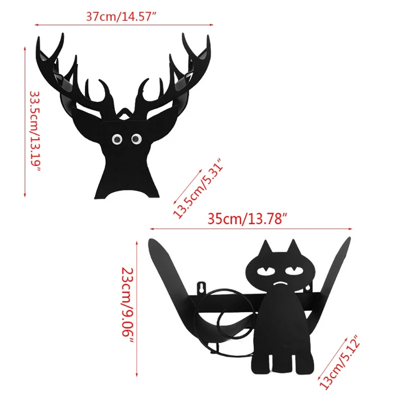 

Lovely Deer Kitty Shape Toilet Paper Holder Metal Iron Tissue Roll Standing Storage Organizer Bathroom Decoration