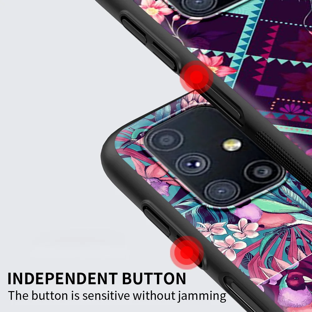 

Retro Floral Leaf Fashion Shockproof Coque for Samsung Galaxy M01 M11 M21 M31 M31S M51 A7 A9 2018 Silicone Phone Fall Case Shell