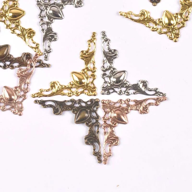 20 шт. серебристые/золотистые/бронзовые металлические защитные углы для книг