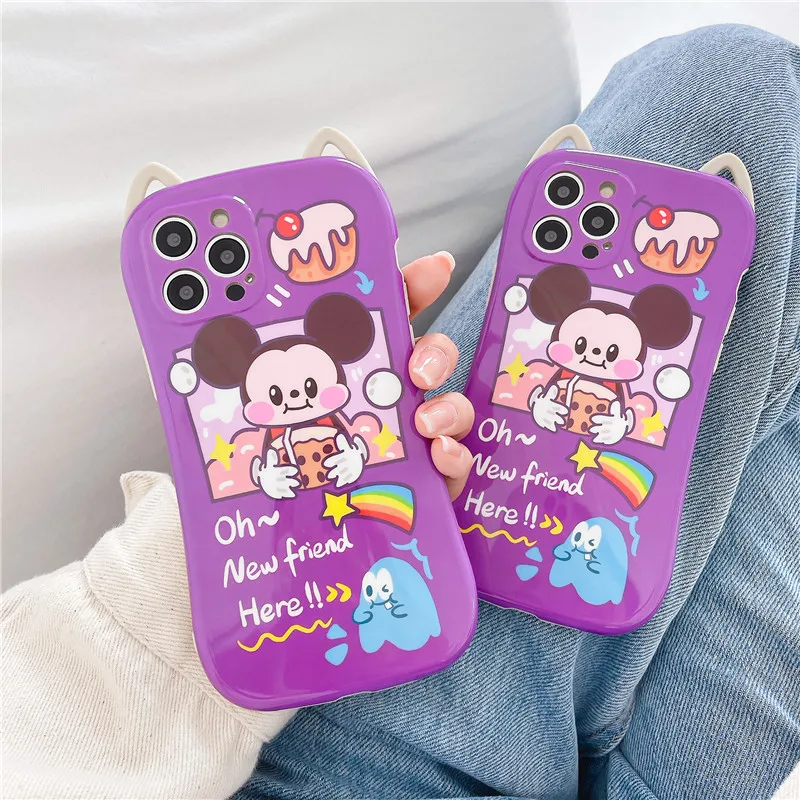 

Disney Mickey Mobile phone case for iPhone 7/8 plus x/xs xr xsmax 11 pro max 12pro max 12mini Cute cell phone case