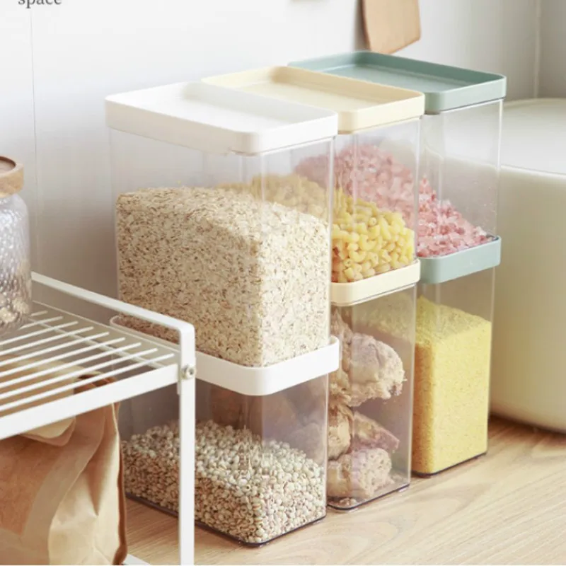 

Transparent Plastic Modern Simple Organizer Kitchen Food Packaging Food Storage Bin Boite De Rangement Mariage Decoration Ec50sn