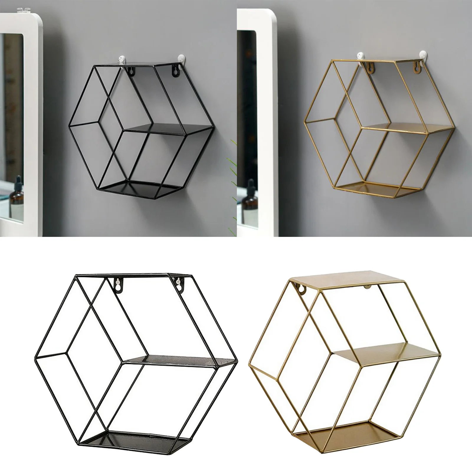 

1pc Modern Iron Wall Shelves Wall Mount Rack Home Decorative Bedroom Display