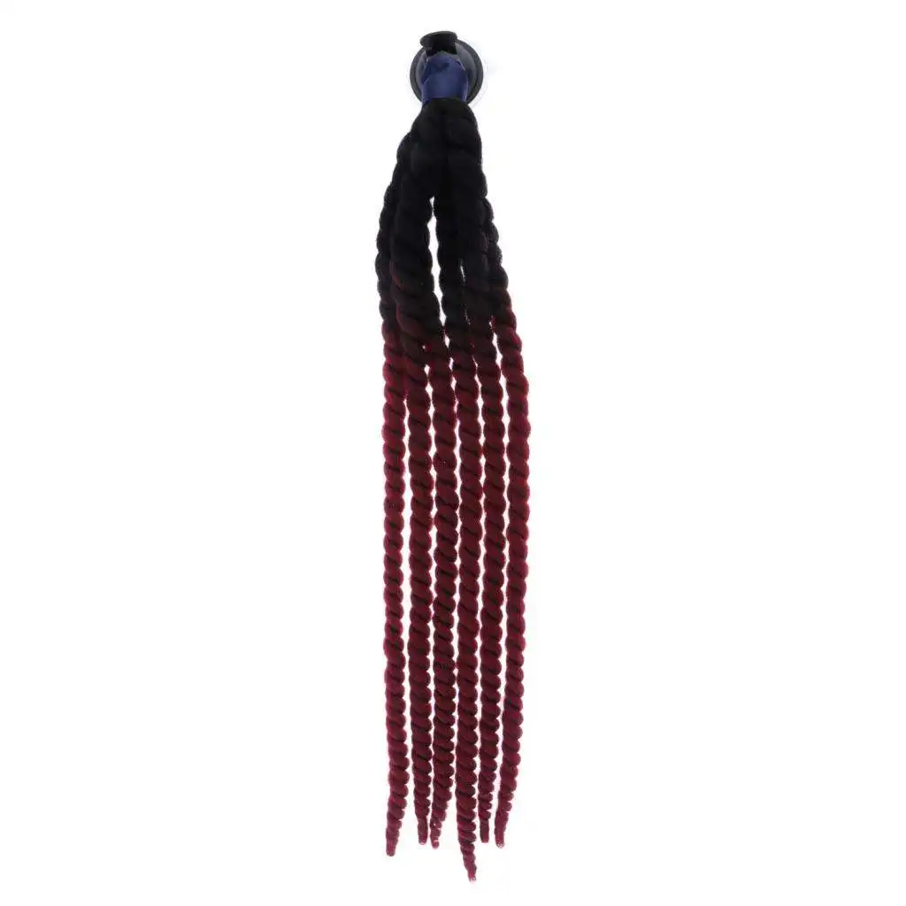 

70cm Red Gradient Helmet Braids Ponytail Motorcycle Helmet Pigtails
