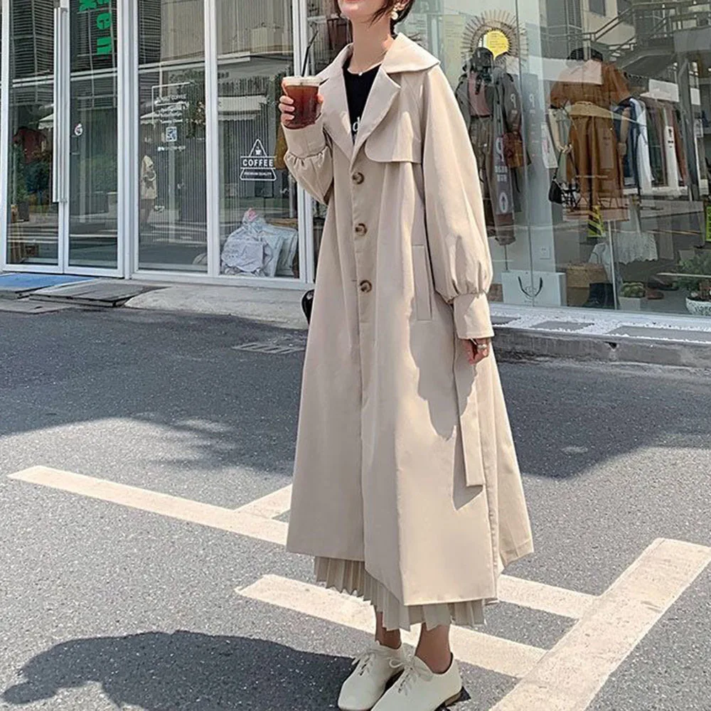 

Trench Coat Women 2021 New Mid-length Autumn Clothes British Style Korean Fashion Loose Temperament Popular Gentle Overcoat New